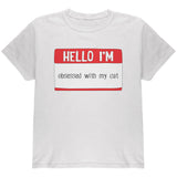 Halloween Hello I'm Obsessed With My Cat Youth T Shirt front view