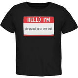 Halloween Hello I'm Obsessed With My Cat Toddler T Shirt  front view