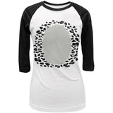 Halloween Snow Leopard Costume Juniors 3/4 Sleeve Raglan T Shirt