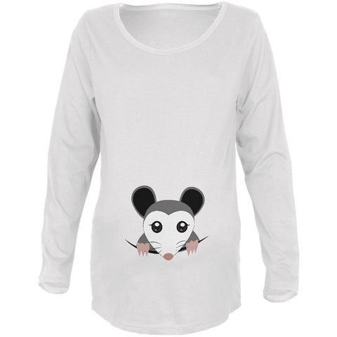 Halloween Peeking Possum Maternity Soft Long Sleeve T Shirt