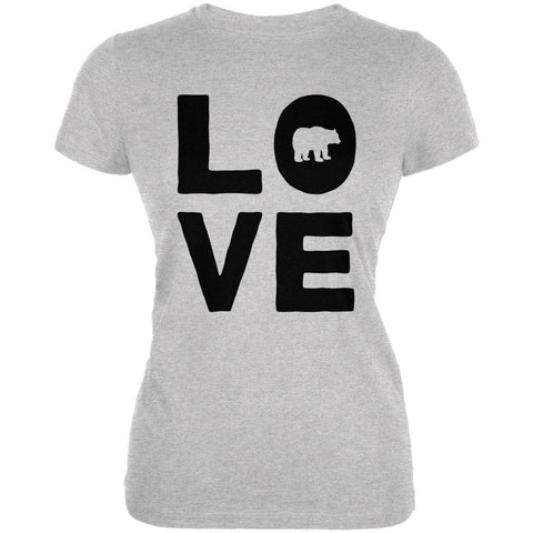 Autumn Bear Love Juniors Soft T Shirt