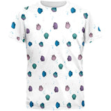 Mermaid Shells Bubbles Pattern White All Over Mens T Shirt