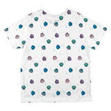 Mermaid Shells Bubbles Pattern White All Over Toddler T Shirt