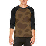 Halloween Brown Chocolate Milk Cow Costume Mens Raglan T Shirt