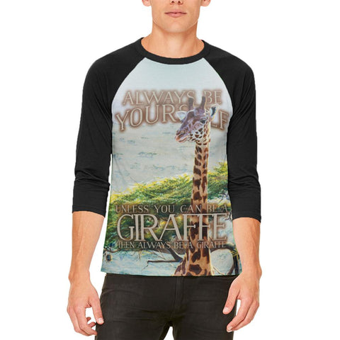 Always Be Yourself Unless Giraffe Mens Raglan T Shirt