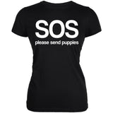 SOS Please Send Puppies Juniors Soft T Shirt front view