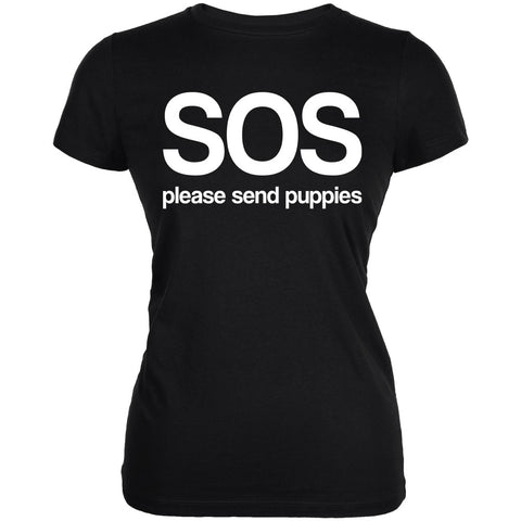 SOS Please Send Puppies Juniors Soft T Shirt front view