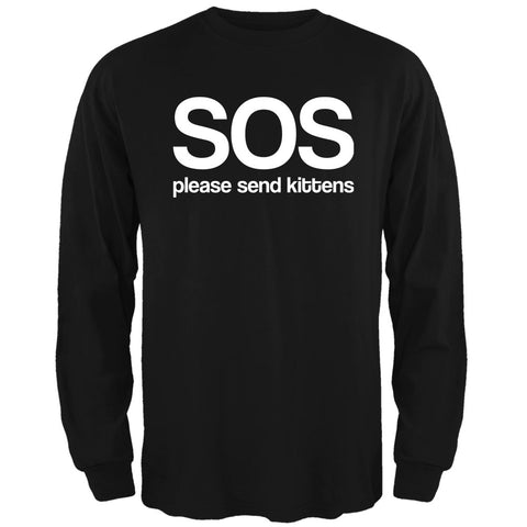 SOS Please Send Kittens Mens Long Sleeve T Shirt front view