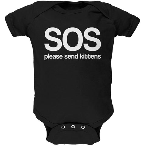 SOS Please Send Kittens Soft Baby One Piece  front view