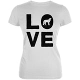 Autumn Wolf Love Juniors Soft T Shirt