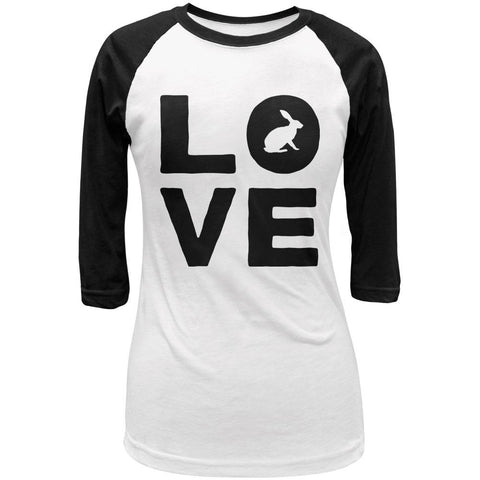 Autumn Bunny Rabbit Love Juniors 3/4 Sleeve Raglan T Shirt
