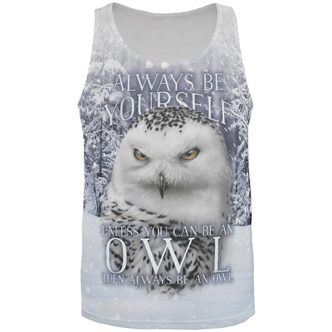 Always Be Yourself Unless Snowy Winter Owl All Over Mens Tank Top