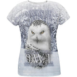 Always Be Yourself Unless Snowy Winter Owl All Over Womens T Shirt