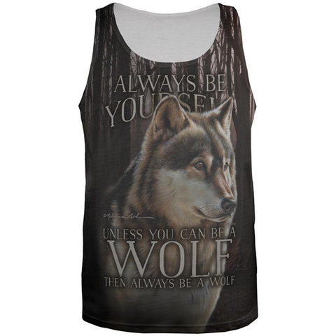 Always Be Yourself Unless Timber Wolf All Over Mens Tank Top