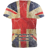 English Bulldog Union Jack Flag Live Forever All Over Mens T Shirt