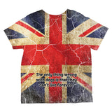 English Bulldog Union Jack Flag Live Forever All Over Toddler T Shirt