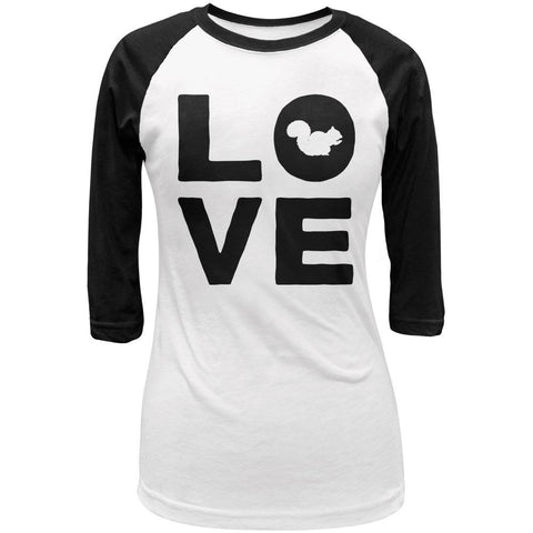 Squirrel Love Juniors 3/4 Sleeve Raglan T Shirt