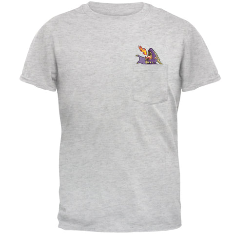Purple Dragon RAWR Pocket Pet Mens Pocket T Shirt front view