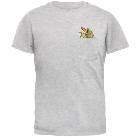 Green Dragon RAWR Pocket Pet Mens Pocket T Shirt front view