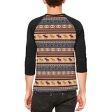 Autumn Moose Adirondack Pattern Mens Raglan T Shirt