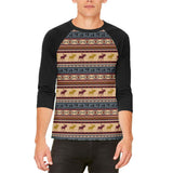 Autumn Moose Adirondack Pattern Mens Raglan T Shirt