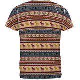Autumn Moose Adirondack Pattern All Over Mens T Shirt