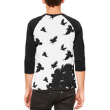 Crow Raven Flying Winter Autumn Mens Raglan T Shirt
