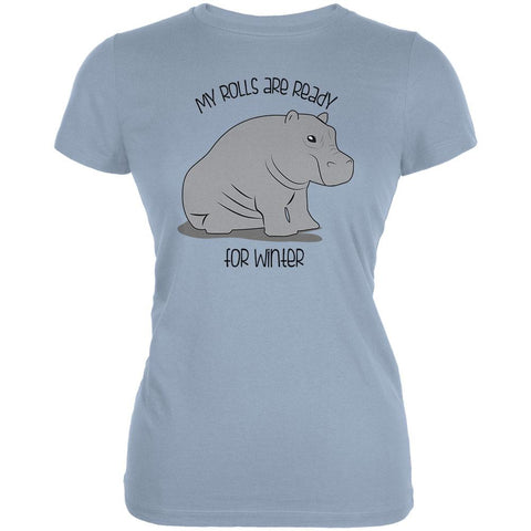 My Rolls Are Ready For Winter Hippo Funny Juniors Soft T Shirt
