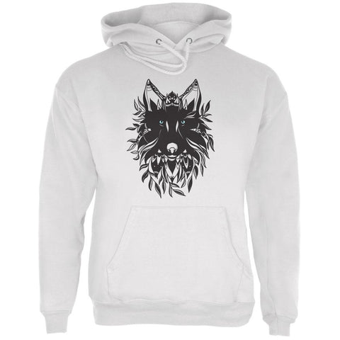 Black Wolf Line Art Mens Hoodie