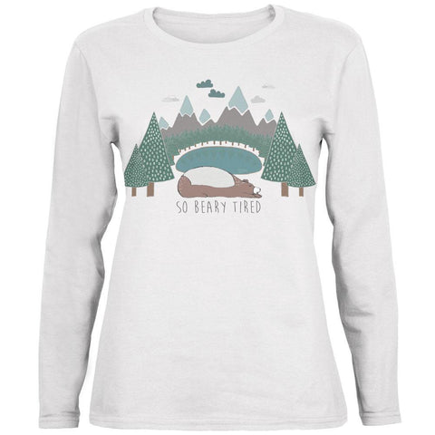 Autumn So Beary Very Tired Bear Pun Ladies' Relaxed Jersey Long-Sleeve Tee