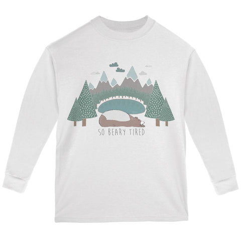 Autumn So Beary Very Tired Bear Pun Youth Long Sleeve T Shirt