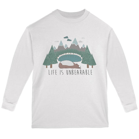 Autumn Life is Unbearable Bear Pun Youth Long Sleeve T Shirt