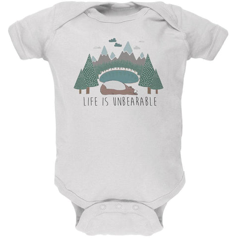 Autumn Life is Unbearable Bear Pun Soft Baby One Piece