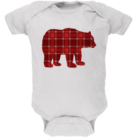 Autumn Plaid Bear Soft Baby One Piece