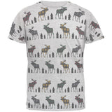 Autumn Plaid Moose on the Loose Pattern Men's Soft T-Shirt