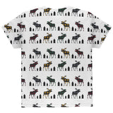 Autumn Plaid Moose on the Loose Pattern All Over Youth T Shirt