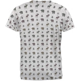 Autumn Plaid Bear and Moose Pattern Men's Soft T-Shirt