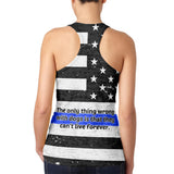 Thin Blue Line K9 Unit German Shepherd Live Forever Juniors Burnout Racerback Tank Top
