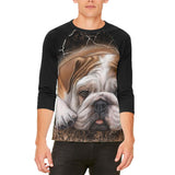 English Bulldog Live Forever Mens Raglan T Shirt