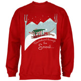 Christmas Dachshund Dashing Through the Snow Mens Sweatshirt