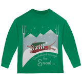 Christmas Dachshund Dashing Through the Snow Toddler Long Sleeve T Shirt