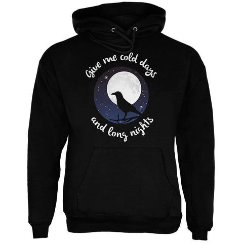 Cold Days Long Nights Fall Moon Raven Mens Hoodie