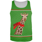 Ugly Christmas Sweater Big Giraffe Scarf All Over Mens Tank Top