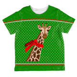 Ugly Christmas Sweater Big Giraffe Scarf All Over Toddler T Shirt