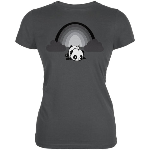 Panda Pandicorn Emo Sad Rainbow Juniors Soft T Shirt