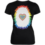 Halloween Rainbow Heart Unicorn Costume Pony Juniors Soft T Shirt
