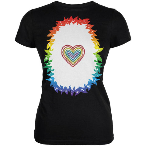 Halloween Rainbow Heart Unicorn Costume Pony Juniors Soft T Shirt