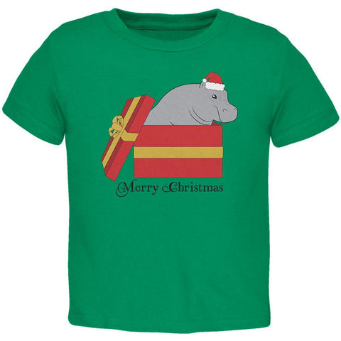 Merry Christmas Hippo Hippopotamus Cute Toddler T Shirt