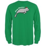 Merry Christmas Manatee Floaty Potato Mens Long Sleeve T Shirt