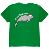 Merry Christmas Manatee Floaty Potato Youth T Shirt